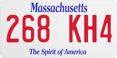 MA license plate 268KH4