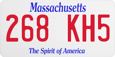 MA license plate 268KH5