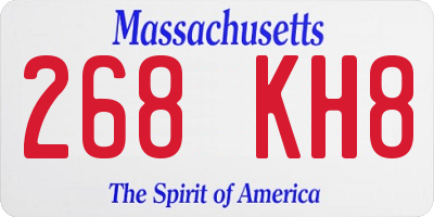 MA license plate 268KH8