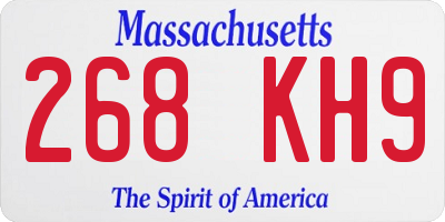 MA license plate 268KH9