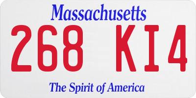 MA license plate 268KI4