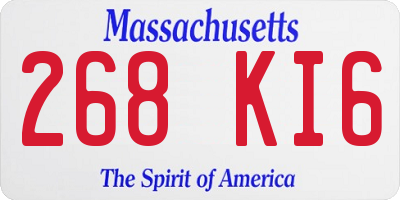 MA license plate 268KI6