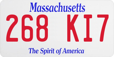 MA license plate 268KI7