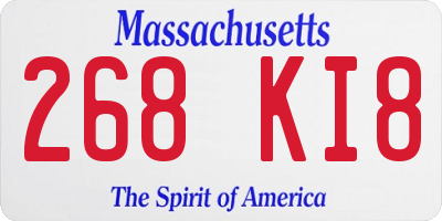 MA license plate 268KI8