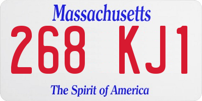 MA license plate 268KJ1