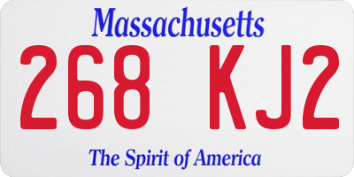 MA license plate 268KJ2