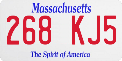 MA license plate 268KJ5