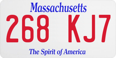 MA license plate 268KJ7