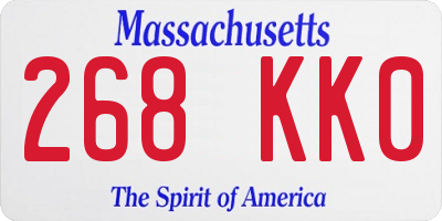 MA license plate 268KK0