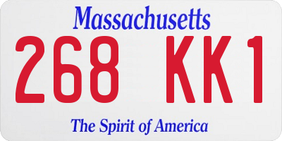 MA license plate 268KK1