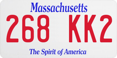 MA license plate 268KK2