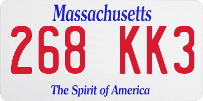 MA license plate 268KK3