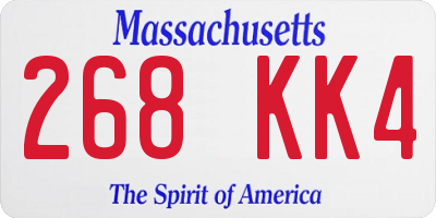 MA license plate 268KK4