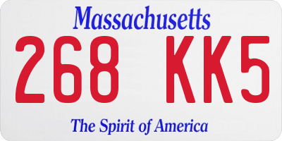 MA license plate 268KK5