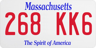 MA license plate 268KK6