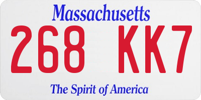 MA license plate 268KK7