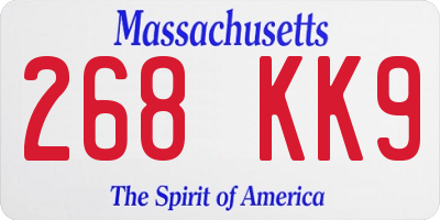 MA license plate 268KK9