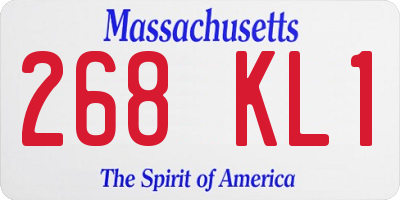 MA license plate 268KL1