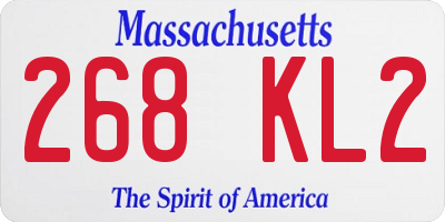 MA license plate 268KL2
