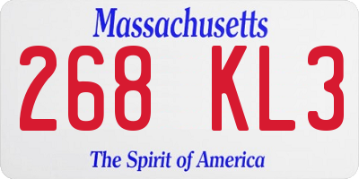 MA license plate 268KL3