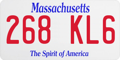 MA license plate 268KL6