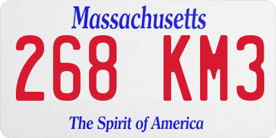 MA license plate 268KM3