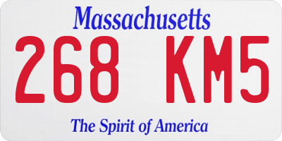 MA license plate 268KM5