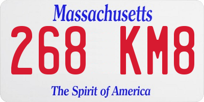MA license plate 268KM8