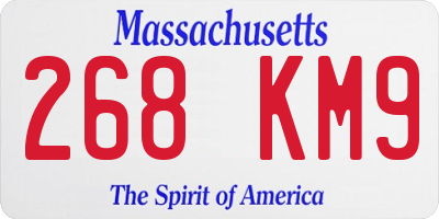 MA license plate 268KM9