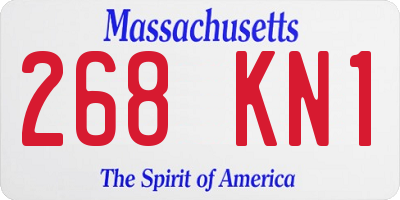 MA license plate 268KN1