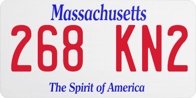 MA license plate 268KN2