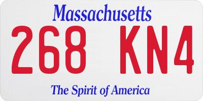 MA license plate 268KN4
