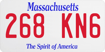 MA license plate 268KN6