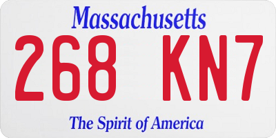 MA license plate 268KN7