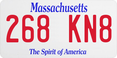 MA license plate 268KN8