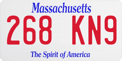MA license plate 268KN9