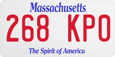 MA license plate 268KP0