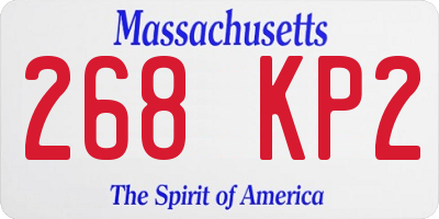 MA license plate 268KP2