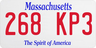 MA license plate 268KP3