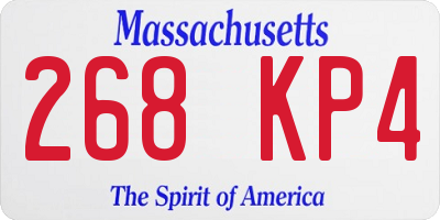 MA license plate 268KP4