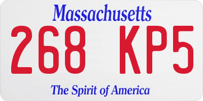 MA license plate 268KP5