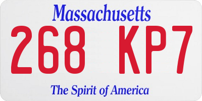 MA license plate 268KP7