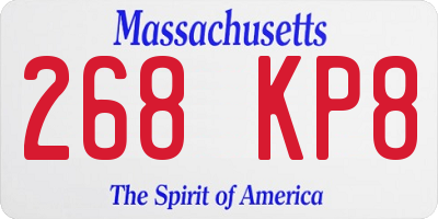 MA license plate 268KP8