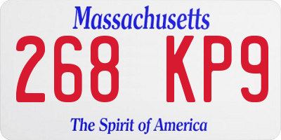 MA license plate 268KP9