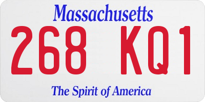 MA license plate 268KQ1