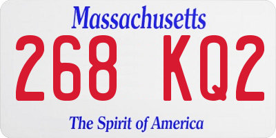 MA license plate 268KQ2