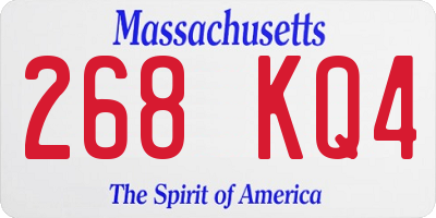 MA license plate 268KQ4
