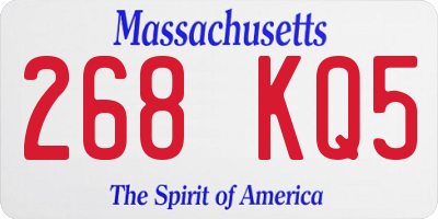 MA license plate 268KQ5