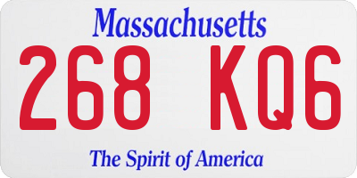 MA license plate 268KQ6