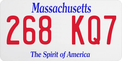 MA license plate 268KQ7